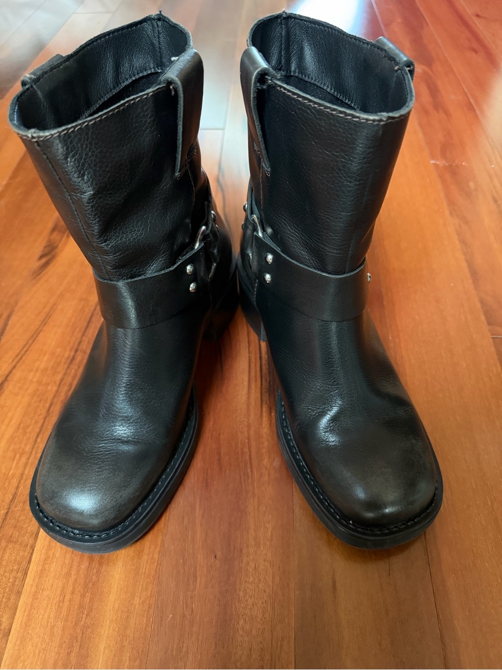 Anthropologie Leather Moto Boots size 37, 7 (fits 38, 7.5) - Picture 2 of 8
